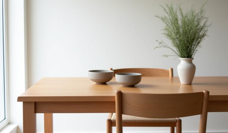 国産ナラ材のダイニングテーブル